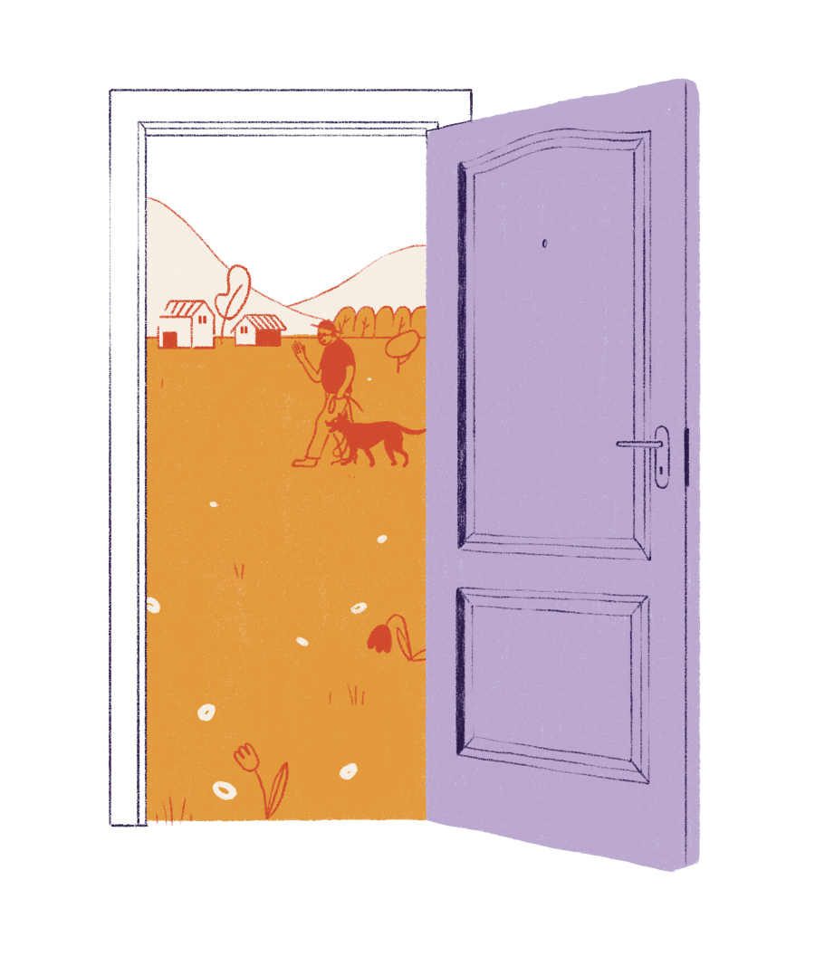 Simbolna slika odprtih vrat.